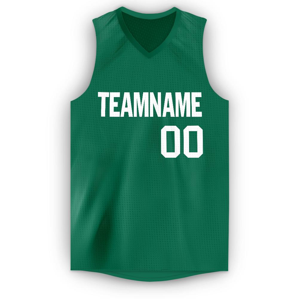 Maillot de basket-ball décontracté pour hommes, haut classique vert et blanc personnalisé