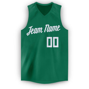 Custom Green White Classic Tops Men Casual Basketball Jersey