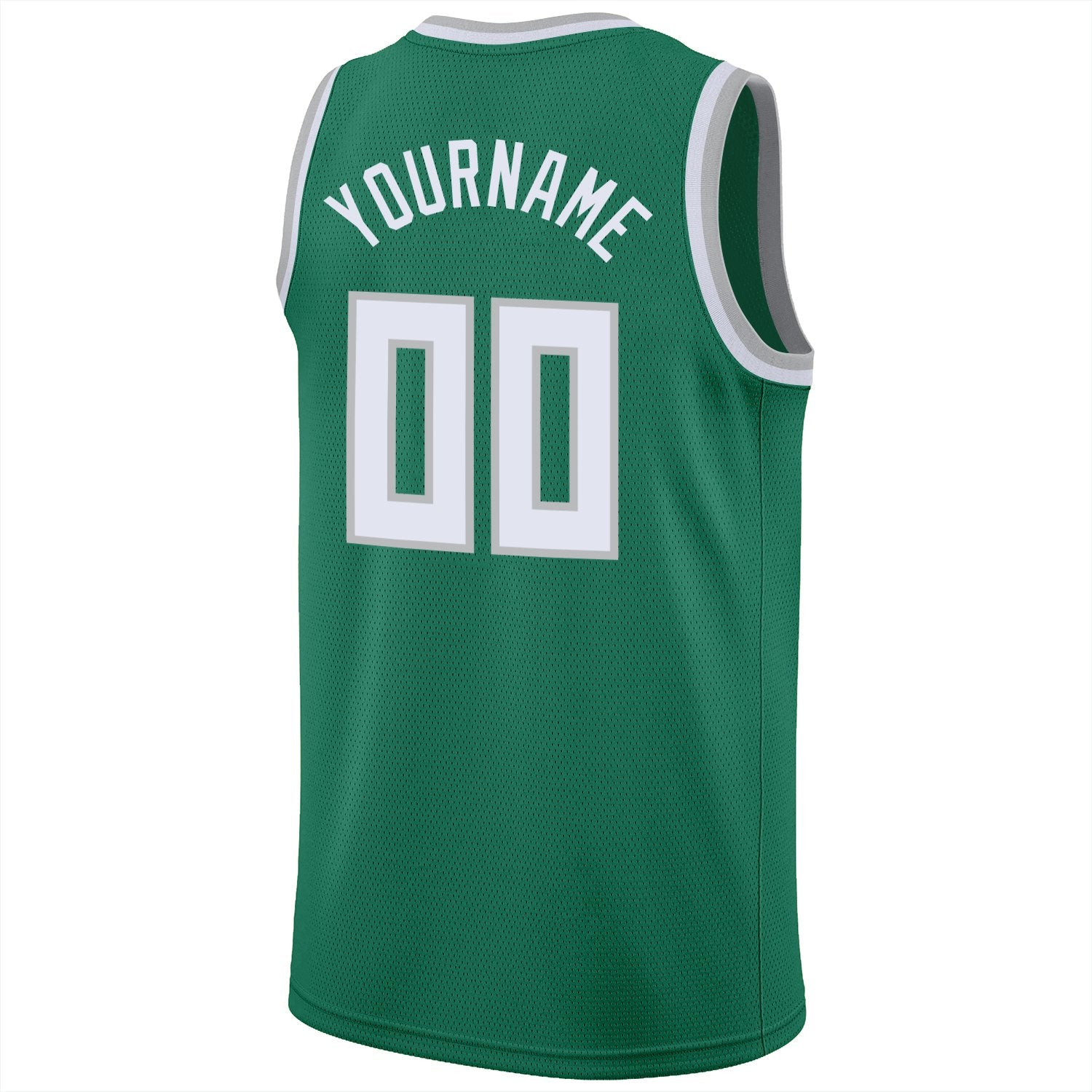 Custom Green White-Gray Classic Tops Mesh Sport Basketball Jersey