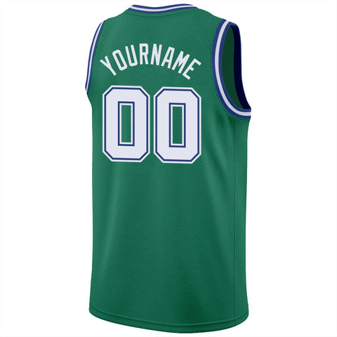 Custom Green White-Gold Classic Tops Athletic Casual Basketball Jersey
