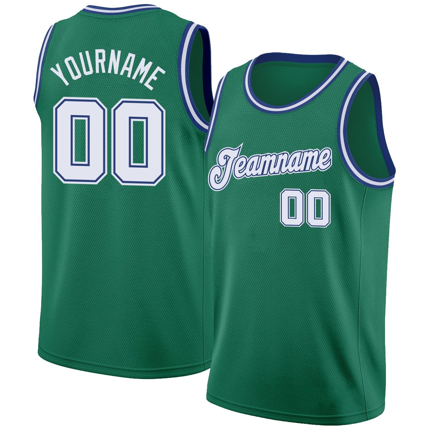 Custom Green White-Gold Classic Tops Athletic Casual Basketball Jersey