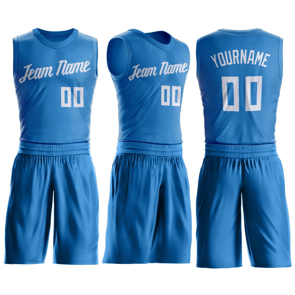 Custom Blue White Classic Sets Basketball Jersey