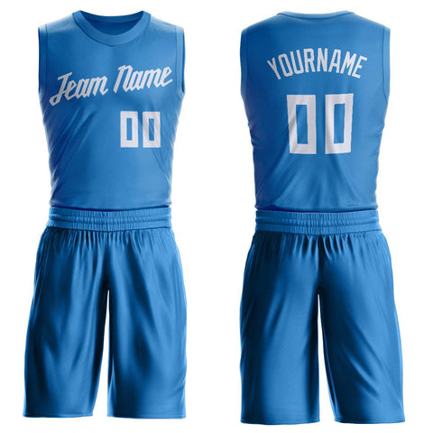 Custom Blue White Classic Sets Basketball Jersey