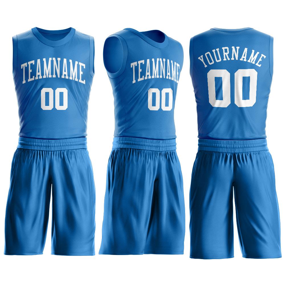 Custom Blue White Classic Sets Basketball Jersey