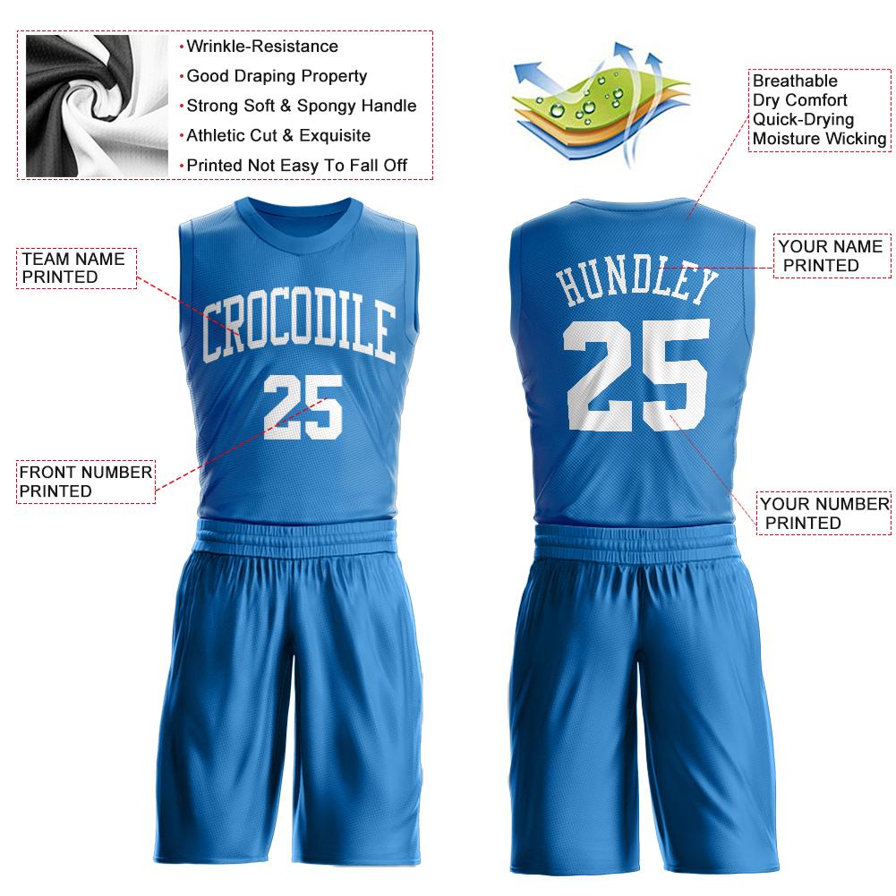 Custom Blue White Classic Sets Basketball Jersey