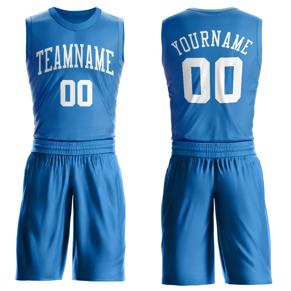 Custom Blue White Classic Sets Basketball Jersey