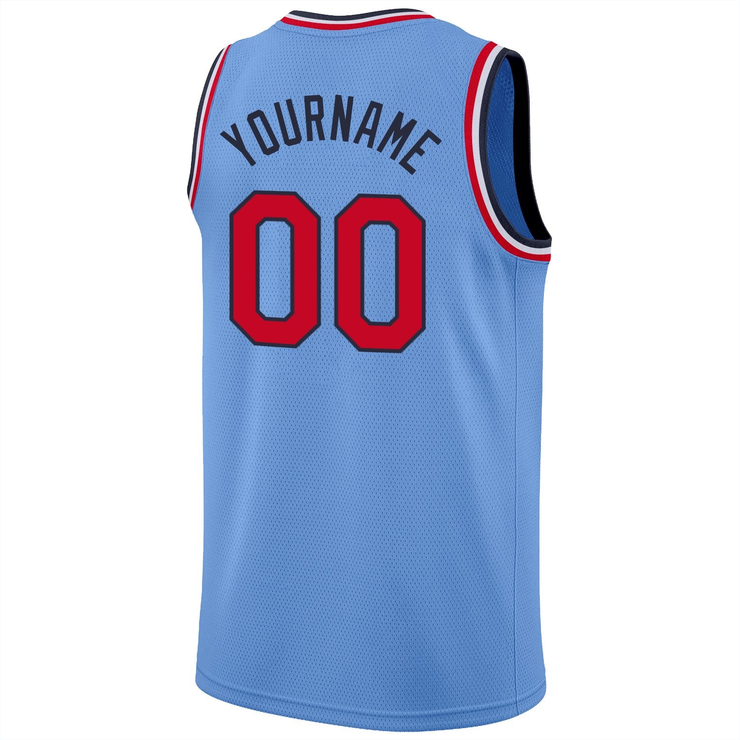 Custom Light Blue White-Silver Classic Tops Mesh Sport Basketball Jersey