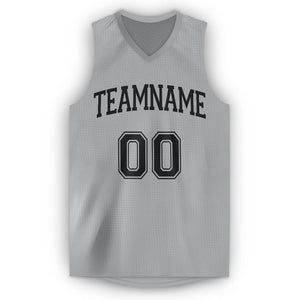 Custom Silver Gray Black Classic Tops Tank Top Basketball Jersey