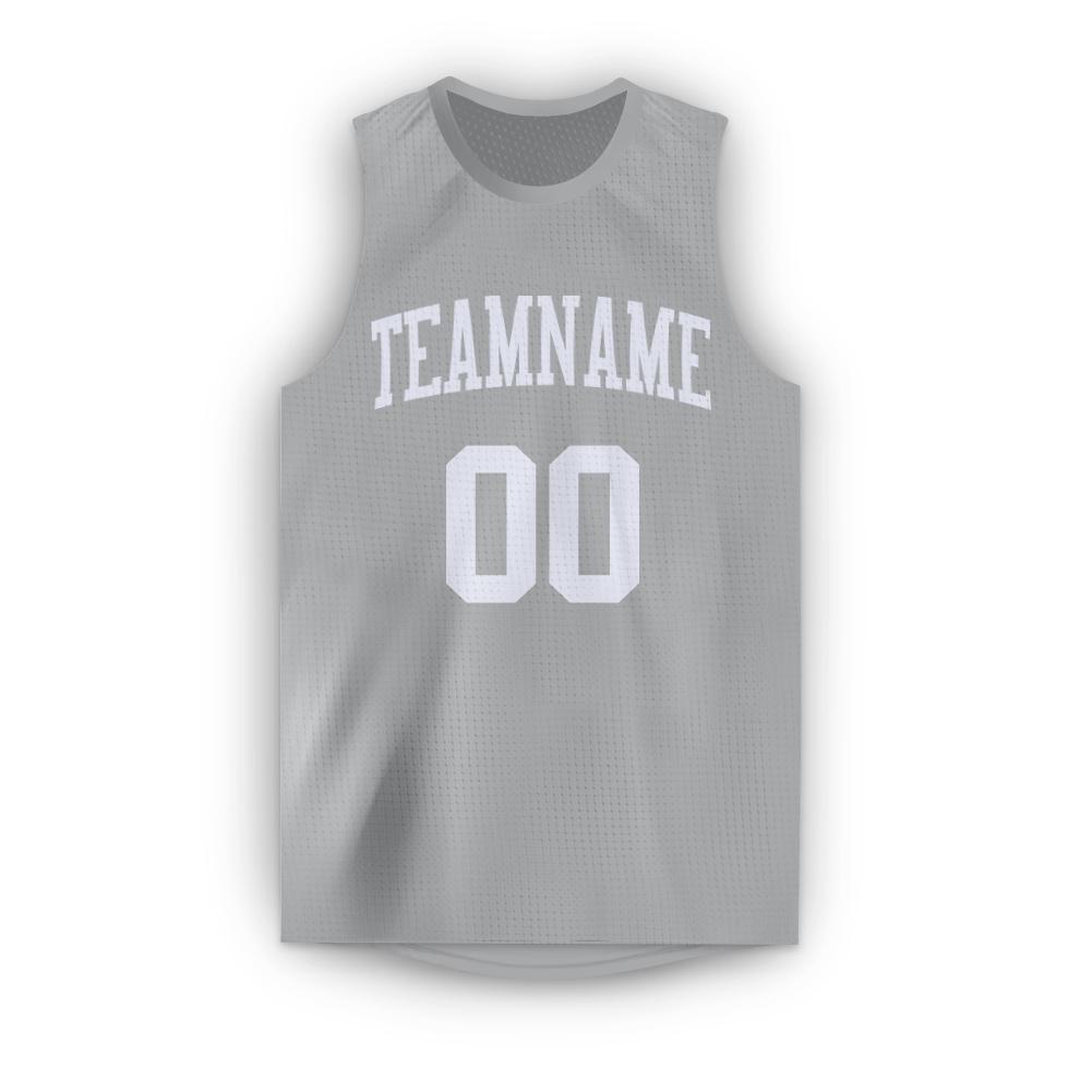 Maillot de basket-ball classique pour hommes/garçon, personnalisé, gris et blanc