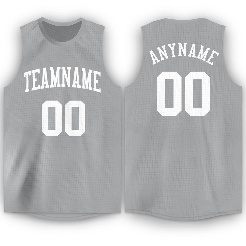 Custom Gray White Classic Tops Men/Boy Basketball Jersey