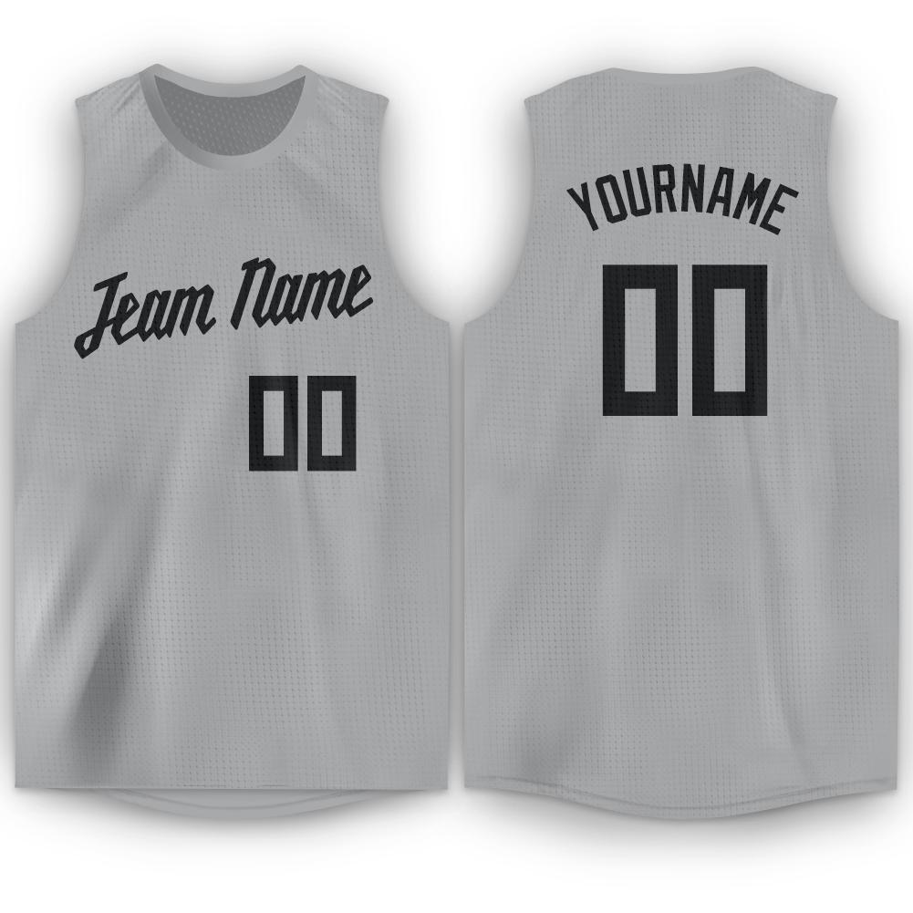 Custom Gray Black Classic Tops Men/Boy Athletic Basketball Jersey