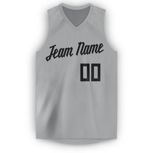 Custom Silver Gray Black Classic Tops Sport Game Basketball Jersey