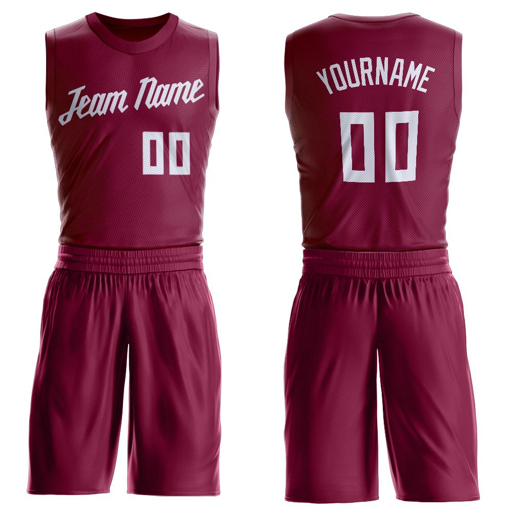 Custom Maroon White Classic Sets Basketball Jersey