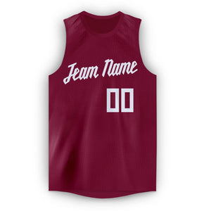 Custom Maroon White Classic Tops Fashion Sportwear Basketball Jersey