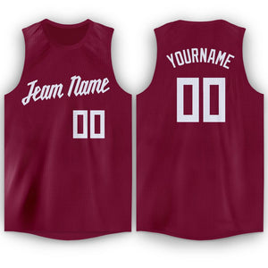 Custom Maroon White Classic Tops Fashion Sportwear Basketball Jersey