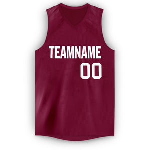 Custom Maroon White Classic Tops Men/Boy Athletic Basketball Jersey