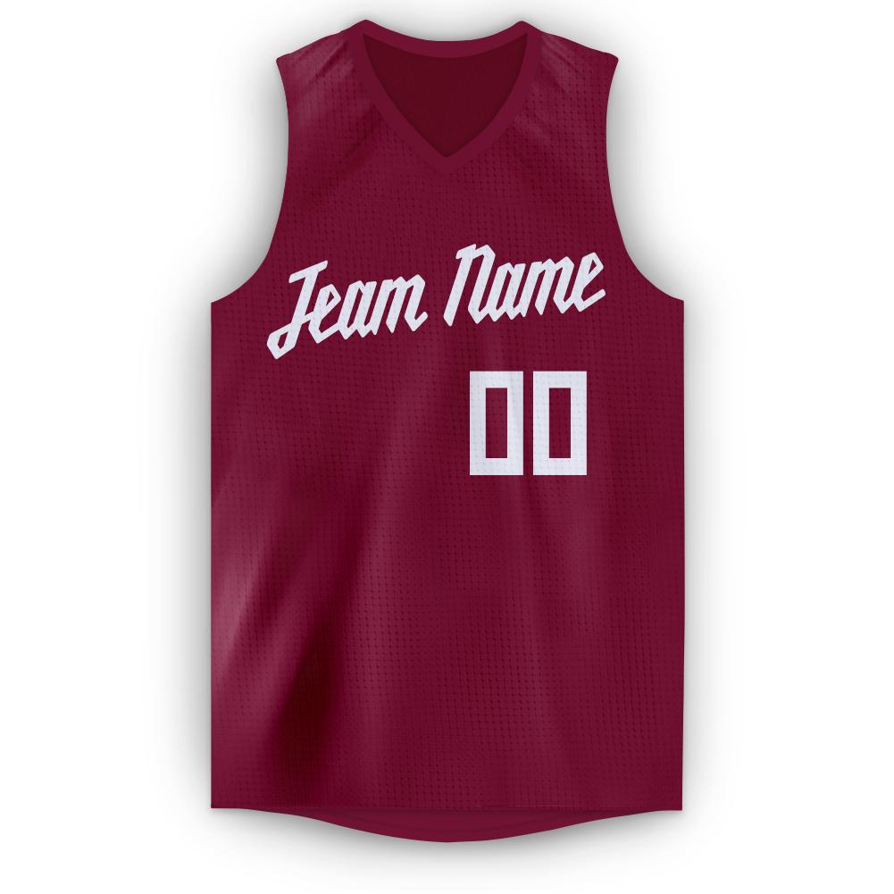 Custom Maroon White Classic Tops Men/Boy Athletic Basketball Jersey