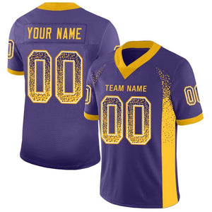 Custom Purple Gold-White Drift Fashion Mesh Authentic Football Jersey