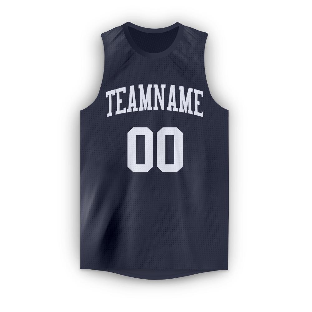 Custom Navy White Classic Tops Men/Boy Athletic Basketball Jersey