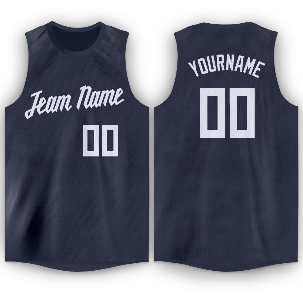 Custom Navy White Classic Tops Fashion Sportwear Basketball Jersey