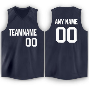 Custom Navy White Classic Tops Men/Boy Athletic Basketball Jersey