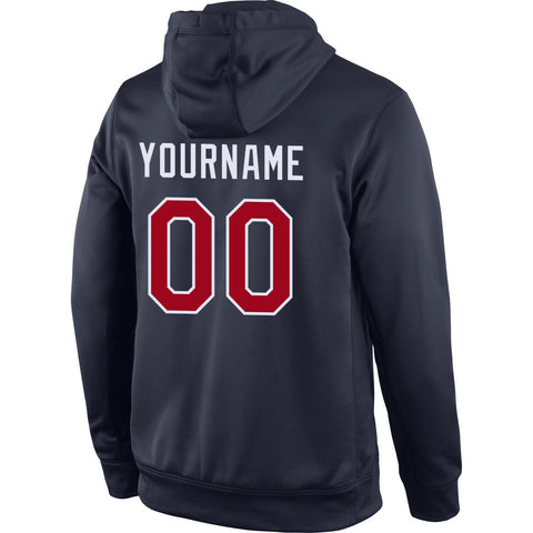 Custom Navy Red-White Classic Style Uniform Pullover Fashion Hoodie