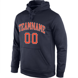 Custom Navy Orange-Gray Classic Style Uniform Pullover Fashion Hoodie