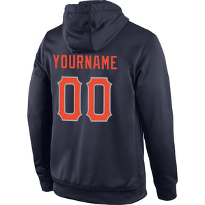 Custom Navy Orange-Gray Classic Style Uniform Pullover Fashion Hoodie