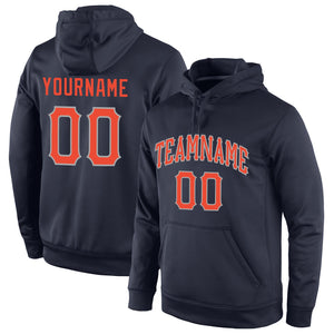 Custom Navy Orange-Gray Classic Style Uniform Pullover Fashion Hoodie