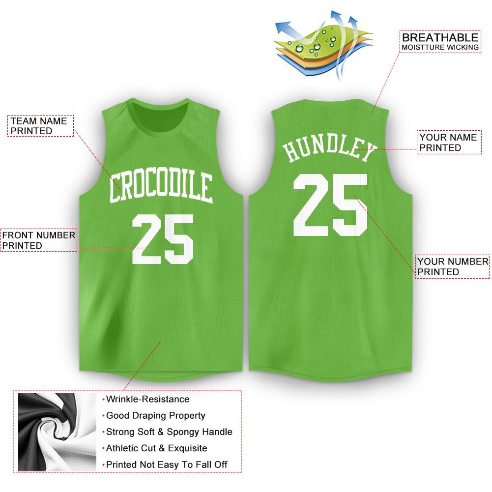 Custom Green White Classic Tops Athletic Casual Basketball Jersey