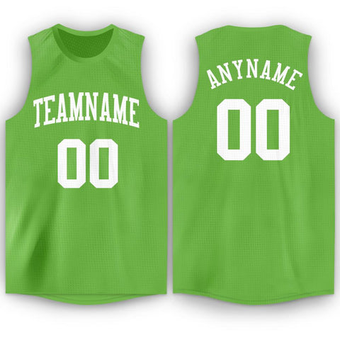 Custom Green White Classic Tops Athletic Casual Basketball Jersey