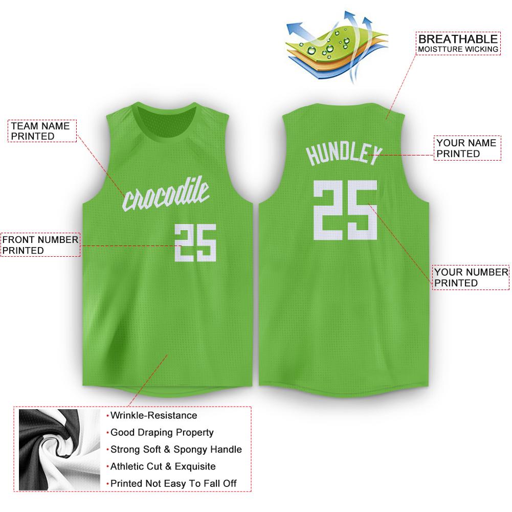 Custom Green White Classic Tops Men/Boy Athletic Basketball Jersey