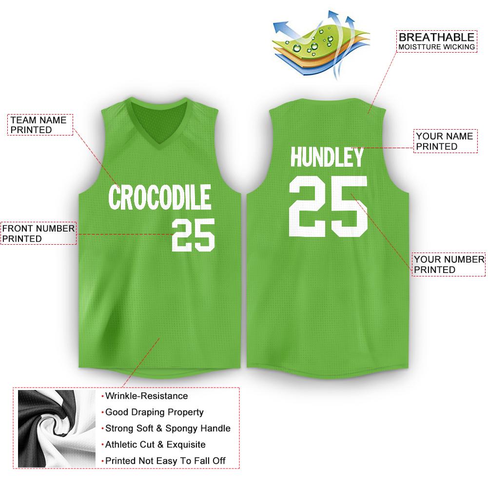 Custom Green White Classic Tops Fashion Sportwear Basketball Jersey