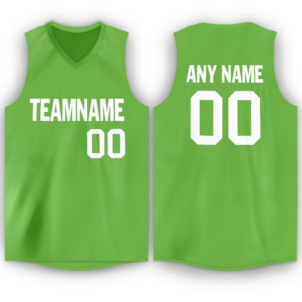 Custom Green White Classic Tops Fashion Sportwear Basketball Jersey