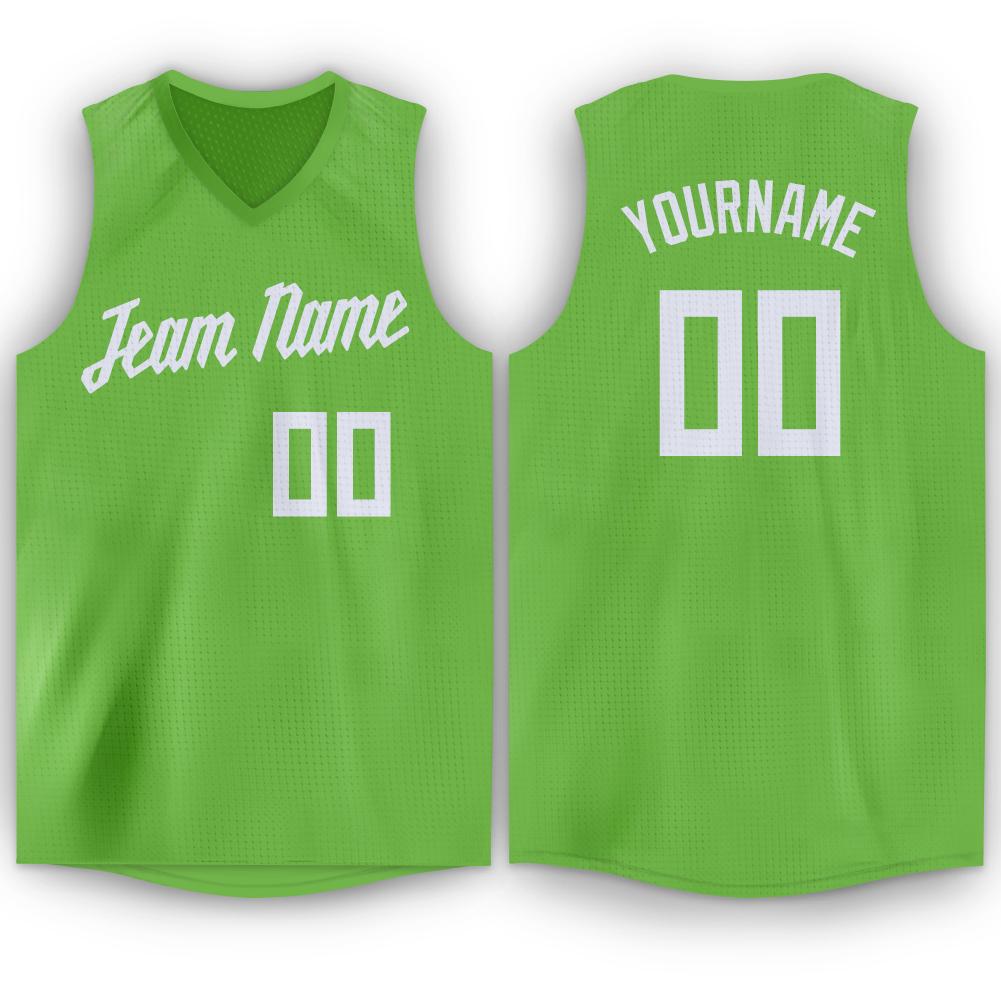 Custom  Green White Classic Tops Fashion Sportwear Basketball Jersey