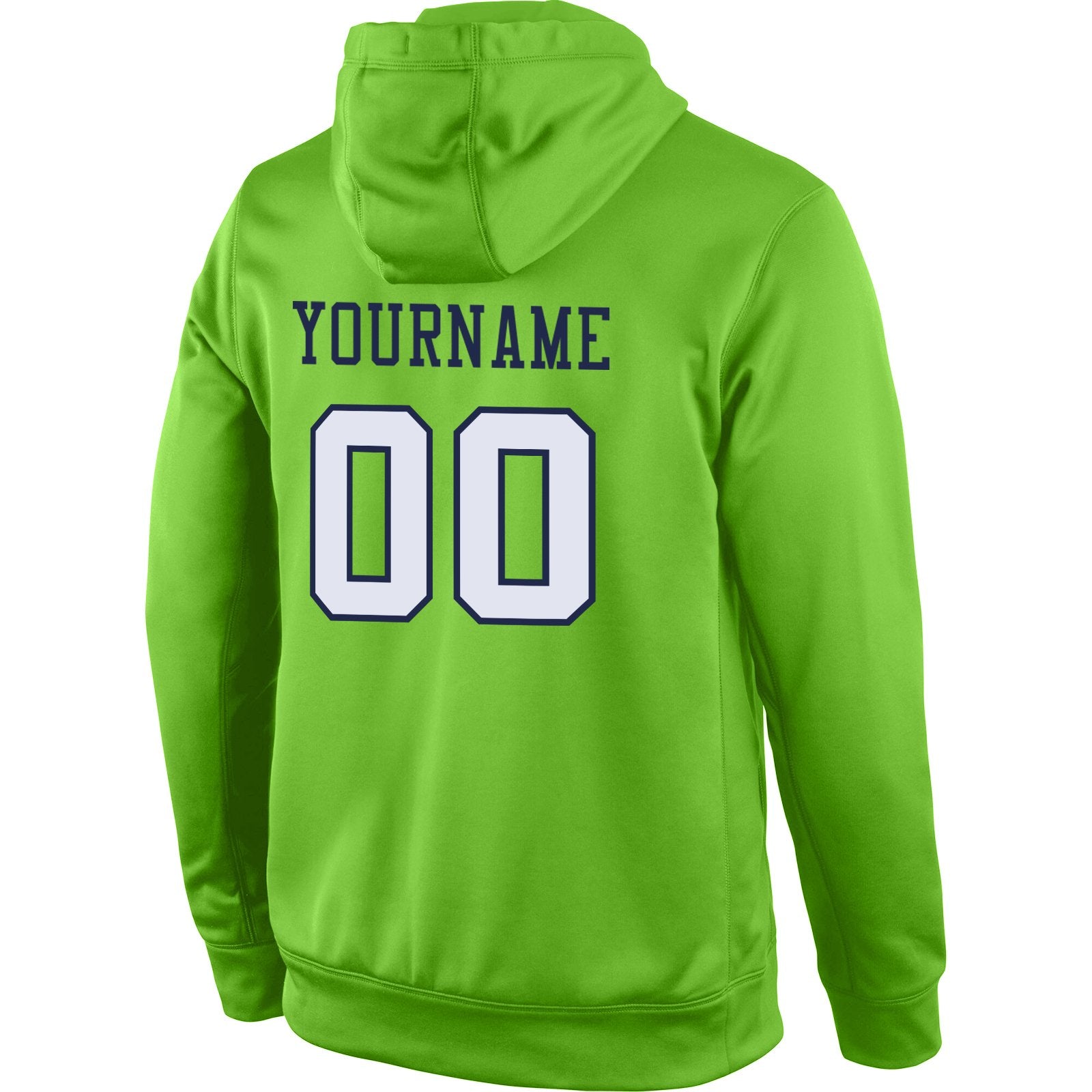 Custom Neon Green White-Navy Classic Style Uniform Pullover Fashion Hoodie