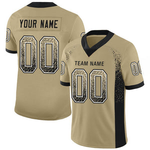 Custom Vegas Gold Black-White Drift Fashion Mesh Authentic Football Jersey