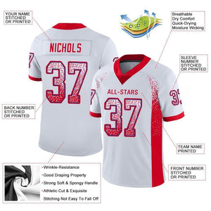 Custom White Scarlet-Royal Drift Fashion Mesh Authentic Football Jersey