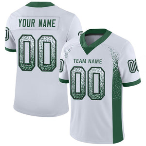 Custom White Gotham Green-Black Drift Fashion Mesh Authentic Football Jersey