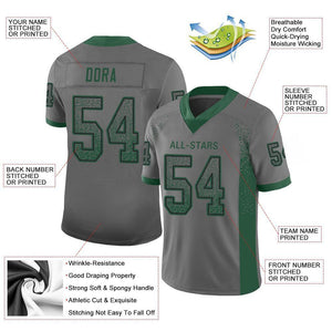 Custom Gray Gotham Green-Black Drift Fashion Mesh Authentic Football Jersey