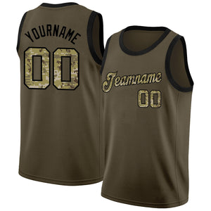 Maillot de basket-ball athlétique personnalisé, camouflage Olive-noir classique