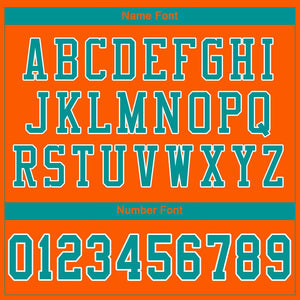 Custom Orange Aqua-White Classic Style Mesh Authentic Football Jersey