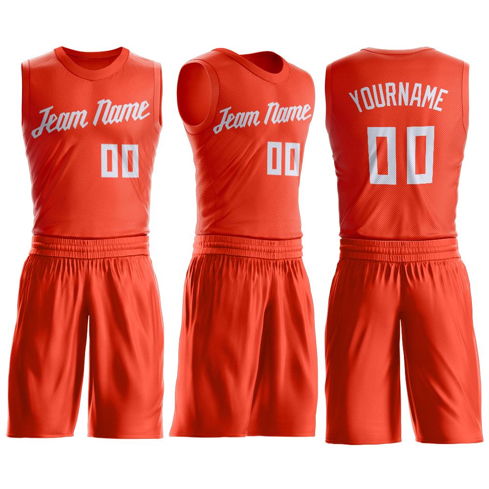 Maillot de basket-ball personnalisé Orange blanc classique