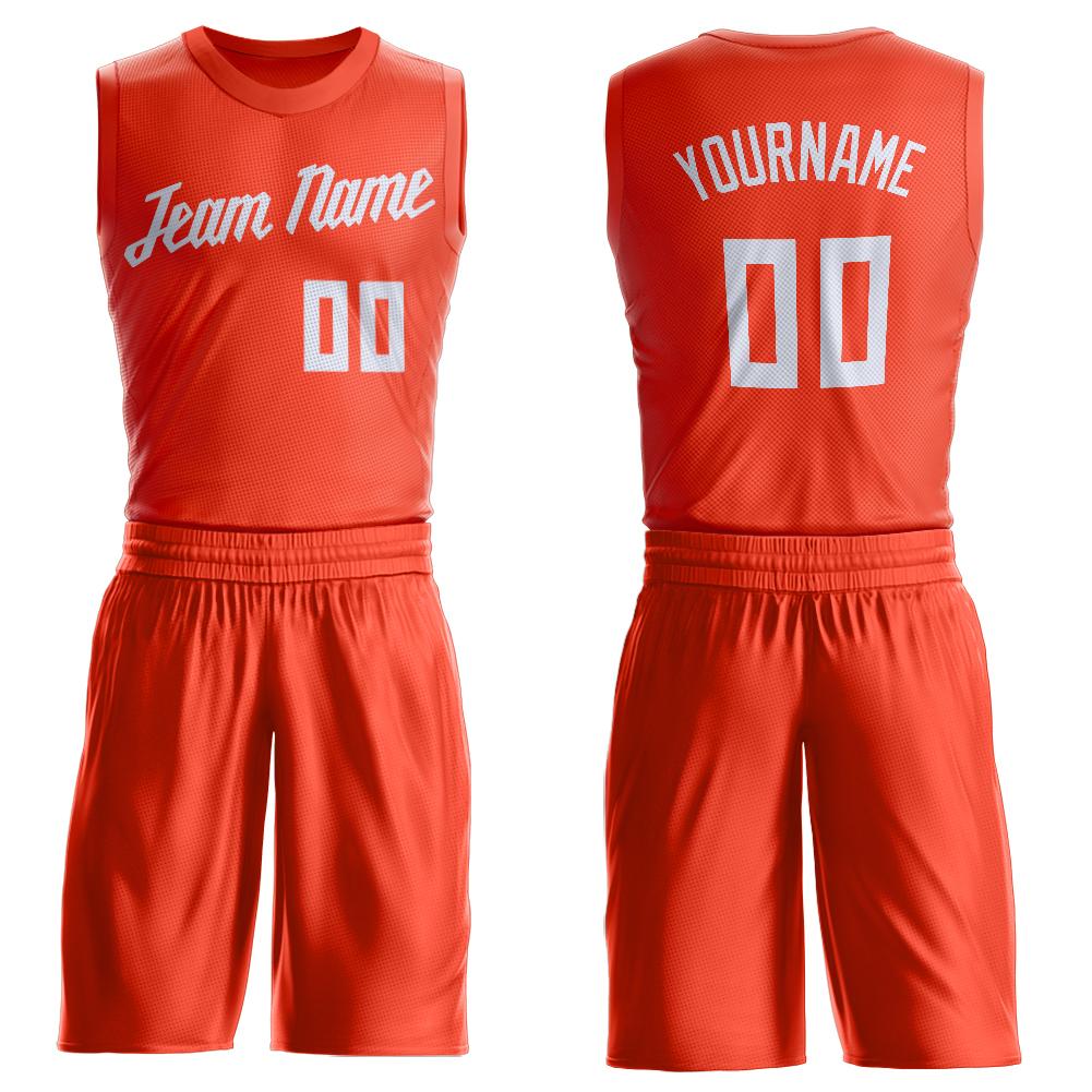 Custom Orange White Classic Sets Basketball Jersey