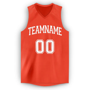 Custom Orange White Classic Tops Athletic Basketball Jersey