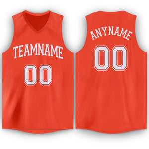 Custom Orange White Classic Tops Athletic Basketball Jersey