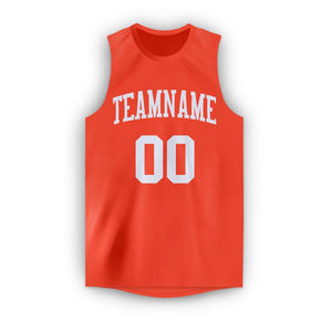 Custom Orange White Classic Tops Athletic Basketball Jersey