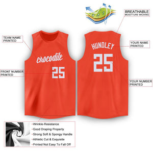 Custom Orange White Classic Tops Athletic Basketball Jersey