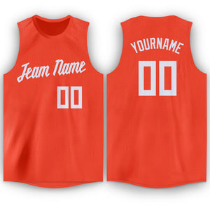 Custom Orange White Classic Tops Athletic Basketball Jersey