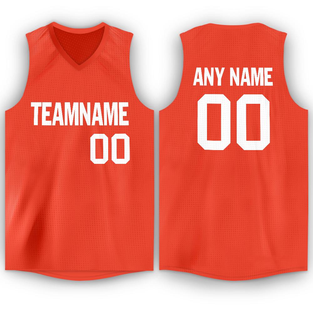 Custom Orange White Classic Tops Athletic Basketball Jersey